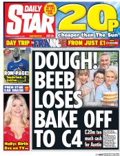 Daily Star () Newspaper Front Page for 13 September 2016