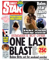 Daily Star () Newspaper Front Page for 13 September 2019