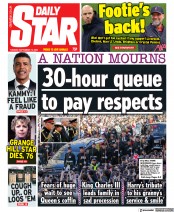 Daily Star () Newspaper Front Page for 13 September 2022