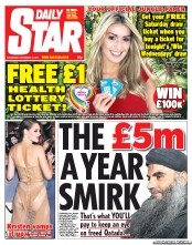 Daily Star () Newspaper Front Page for 14 November 2012