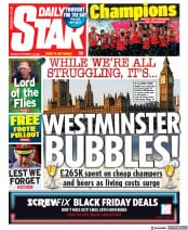 Daily Star () Newspaper Front Page for 14 November 2022