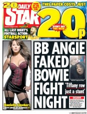Daily Star () Newspaper Front Page for 14 January 2016