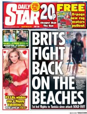 Daily Star () Newspaper Front Page for 14 February 2018