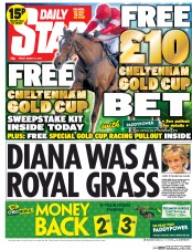 Daily Star () Newspaper Front Page for 14 March 2014