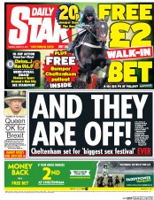 Daily Star () Newspaper Front Page for 14 March 2017