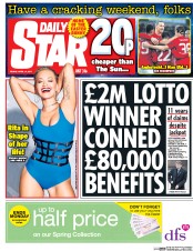 Daily Star () Newspaper Front Page for 14 April 2017