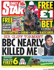 Daily Star () Newspaper Front Page for 14 April 2018