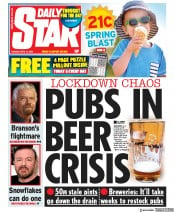 Daily Star () Newspaper Front Page for 14 April 2020