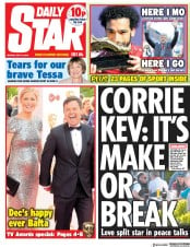 Daily Star () Newspaper Front Page for 14 May 2018