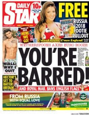 Daily Star () Newspaper Front Page for 14 June 2018