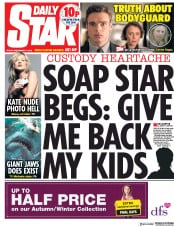 Daily Star () Newspaper Front Page for 14 September 2018
