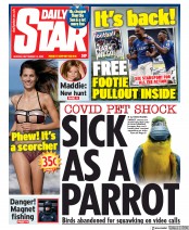 Daily Star () Newspaper Front Page for 14 September 2020