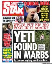 Daily Star () Newspaper Front Page for 15 October 2021
