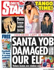Daily Star () Newspaper Front Page for 15 December 2018