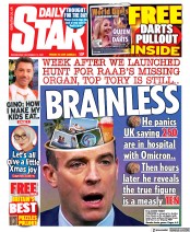 Daily Star () Newspaper Front Page for 15 December 2021