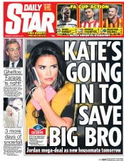 Daily Star () Newspaper Front Page for 15 January 2015