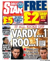 Daily Star () Newspaper Front Page for 15 February 2022