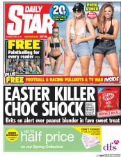 Daily Star () Newspaper Front Page for 15 April 2017