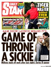 Daily Star () Newspaper Front Page for 15 April 2019