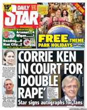 Daily Star () Newspaper Front Page for 15 May 2013