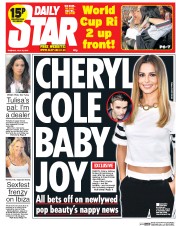 Daily Star () Newspaper Front Page for 15 July 2014