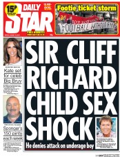 Daily Star () Newspaper Front Page for 15 August 2014