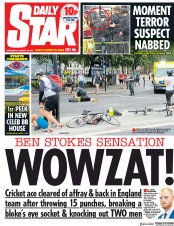 Daily Star () Newspaper Front Page for 15 August 2018