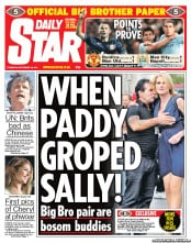 Daily Star () Newspaper Front Page for 15 September 2011