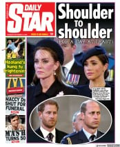 Daily Star () Newspaper Front Page for 15 September 2022