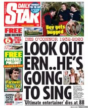 Daily Star () Newspaper Front Page for 16 November 2020