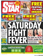 Daily Star () Newspaper Front Page for 16 December 2017