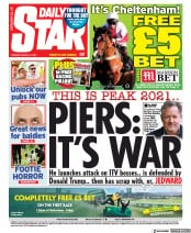 Daily Star () Newspaper Front Page for 16 March 2021