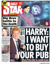 Daily Star () Newspaper Front Page for 16 May 2014