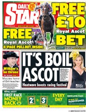 Daily Star () Newspaper Front Page for 16 June 2015
