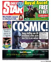 Daily Star () Newspaper Front Page for 16 June 2020