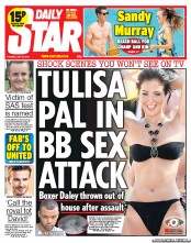 Daily Star () Newspaper Front Page for 16 July 2013