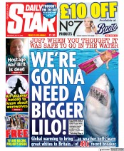 Daily Star () Newspaper Front Page for 16 July 2022