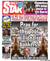 Daily Star () Newspaper Front Page for 16 September 2022