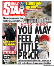 Daily Star () Newspaper Front Page for 17 November 2020