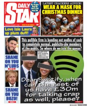 Daily Star () Newspaper Front Page for 17 December 2020