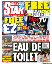 Daily Star () Newspaper Front Page for 17 December 2022