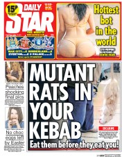 Daily Star () Newspaper Front Page for 17 April 2014