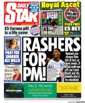 Daily Star () Newspaper Front Page for 17 June 2020