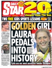 Daily Star () Newspaper Front Page for 17 August 2016