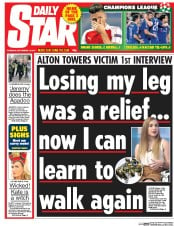 Daily Star () Newspaper Front Page for 17 September 2015