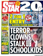Daily Star () Newspaper Front Page for 17 September 2016