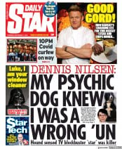 Daily Star () Newspaper Front Page for 17 September 2020