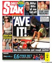 Daily Star () Newspaper Front Page for 18 October 2019