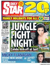 Daily Star () Newspaper Front Page for 18 November 2016