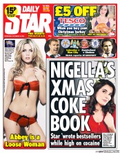 Daily Star () Newspaper Front Page for 18 December 2013